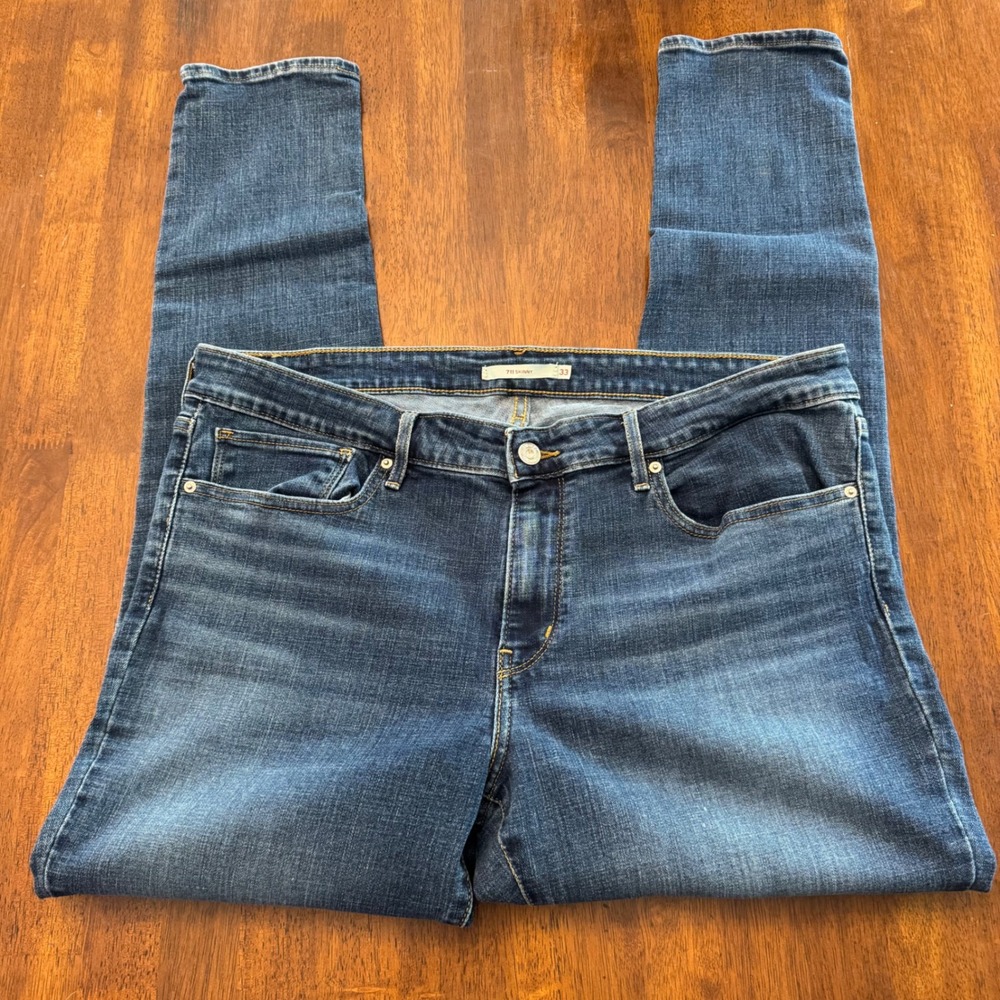 Levi Strauss &‎ Co 711 Skinny Jeans Womens 33 Medium Wash Blue Mid Rise Stretch